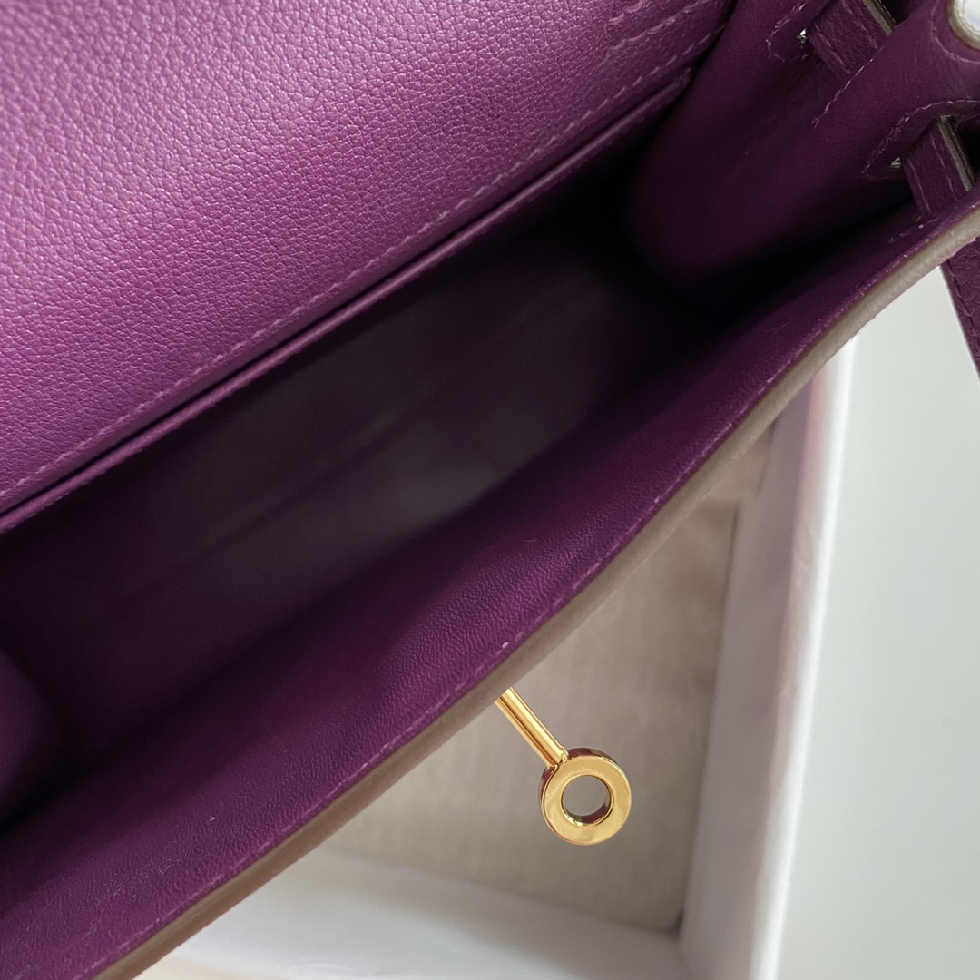 Hermes Kelly Danse Evercolor Bag In Purple Color